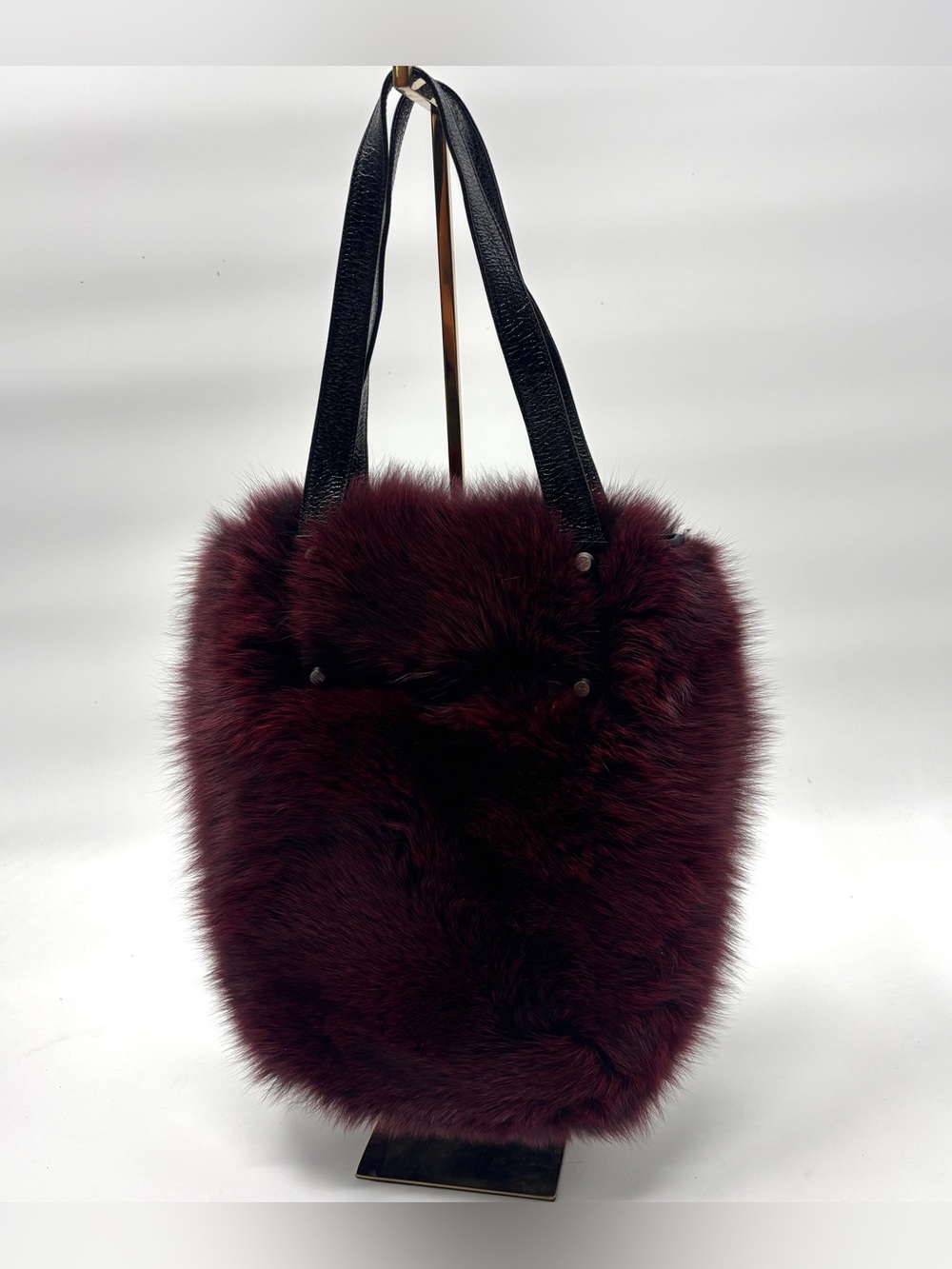 BARRY KIESELSTEIN-CORD Italy Red/black Fox Fur Bag